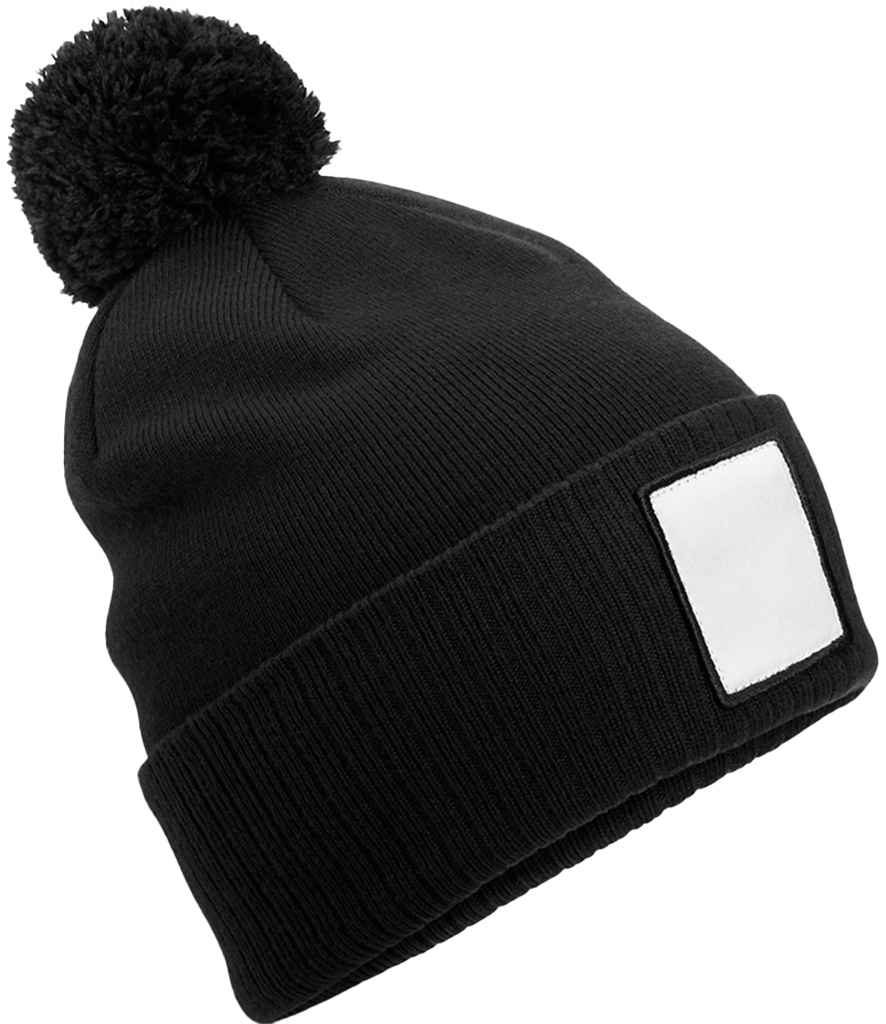 Beechfield Appliqué Patch Pom Beanie