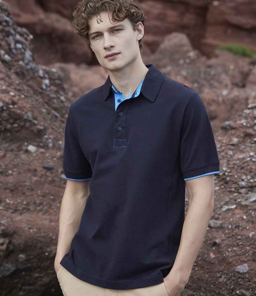 Front Row Contrast Cotton Piqué Polo Shirt