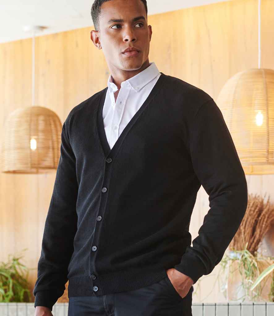 Henbury Lightweight Cotton Acrylic V Neck Cardigan